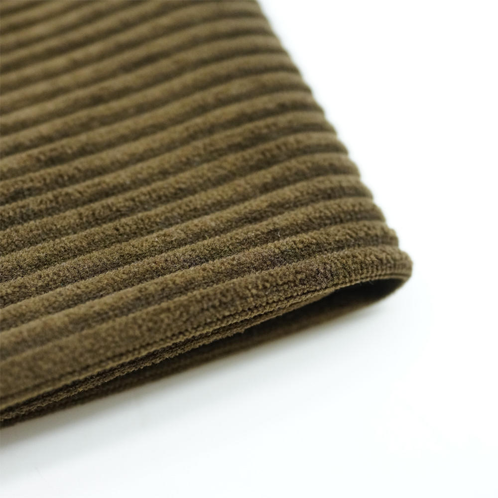Wholesale Customized Good Quality Organic Stripe  100% Polyester Corduroy Fabric 