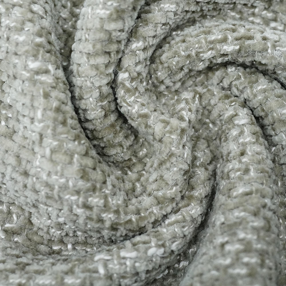 popular polyester fancy chenille yarn tweed fabric for overcoat