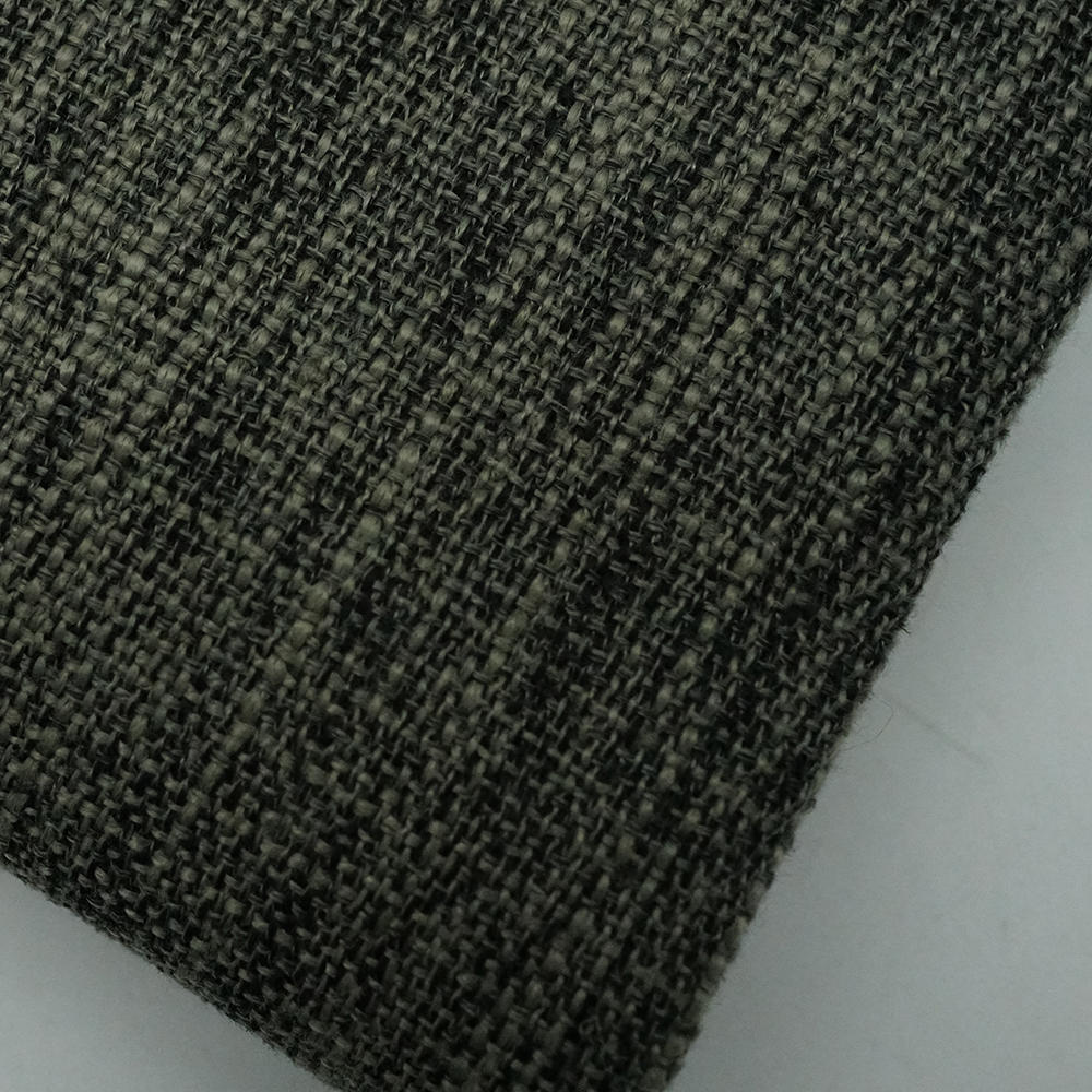 100% polyester grey  waterproof artificial linen upholstery fabric for sofas and furnitureoiour