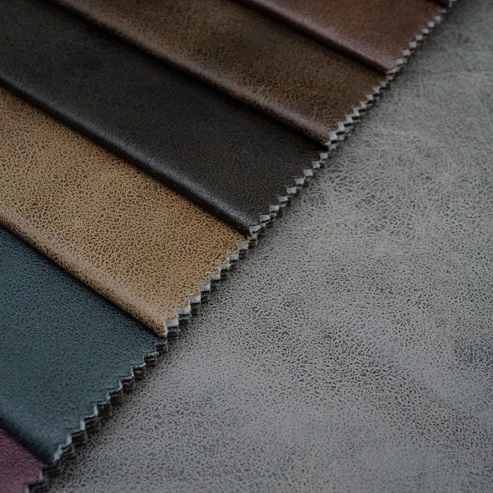 100% Polyester Upholstery Look Leather Fabric Cloth For Sofa