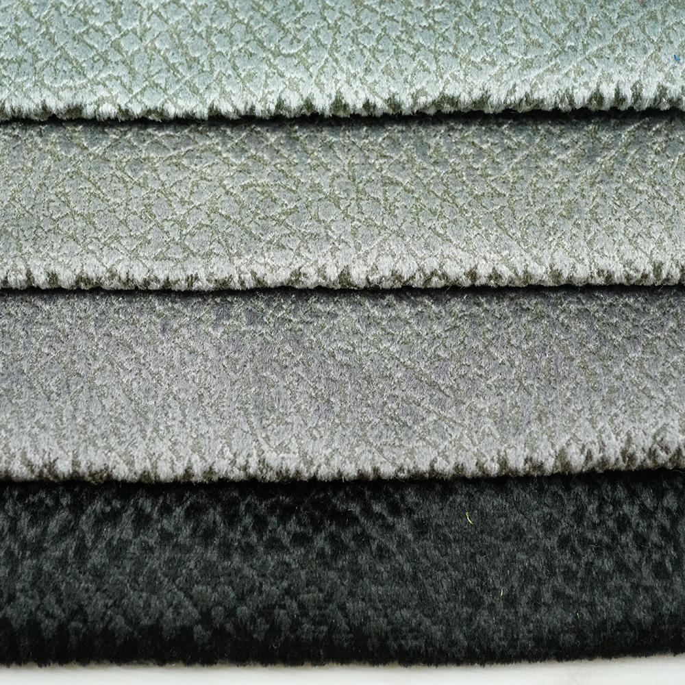Polyester Upholstery bronzing velvet material fabric for sofa furiture