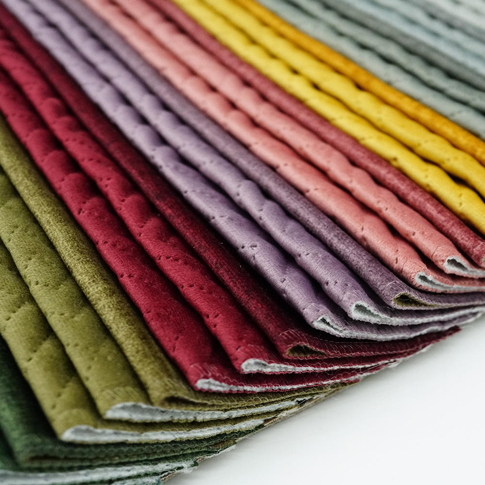 Plain Dyed Velvet Sofa Upholstery Fabric For Home Furniture