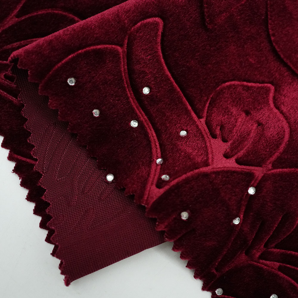 Hottest design embossed velvet sofa upholstery fabric