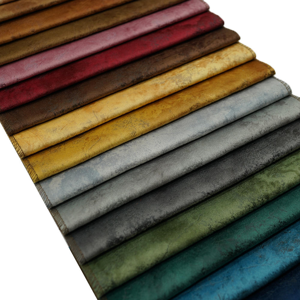Muti-color Bronzed Holland Velvet Fabrics For Sofa Furniture Materials 
