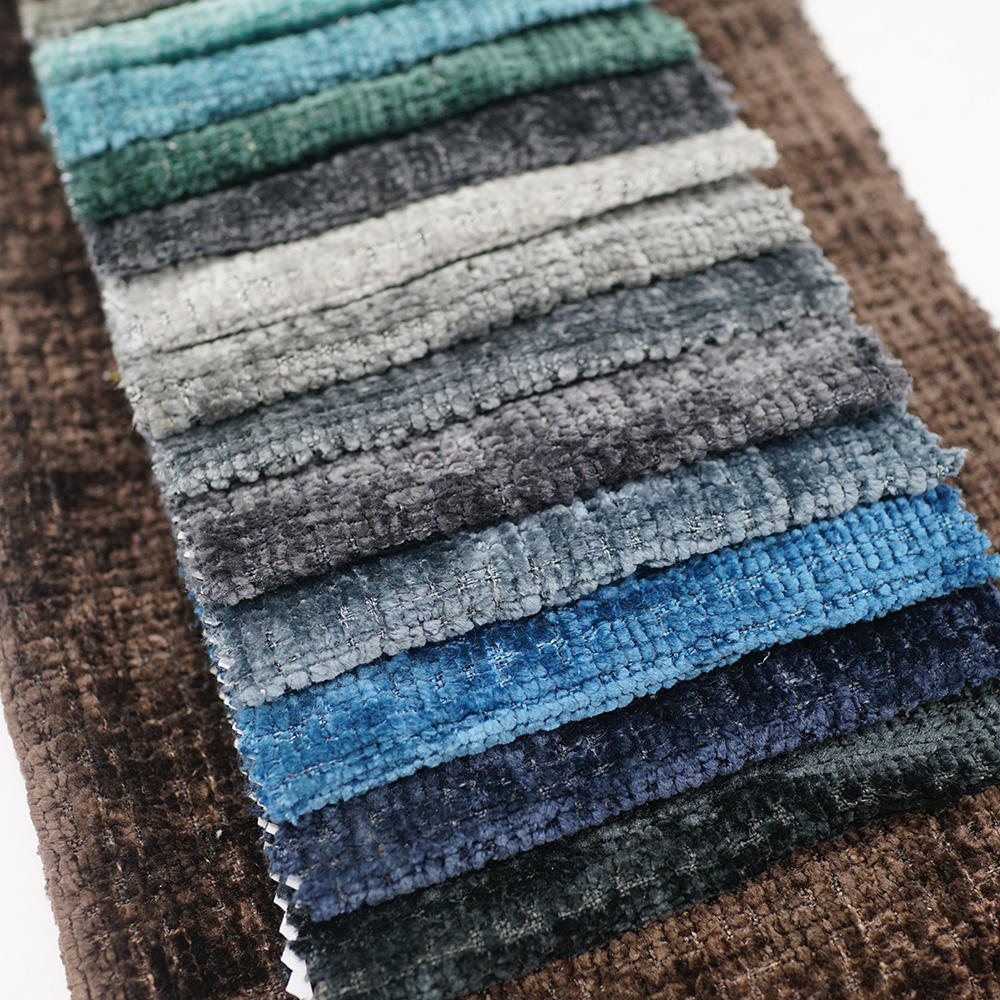 Latest Desgin 100 Polyester Dyed Home Textile Nonwoven Chenille Velvet Upholstery Fabric