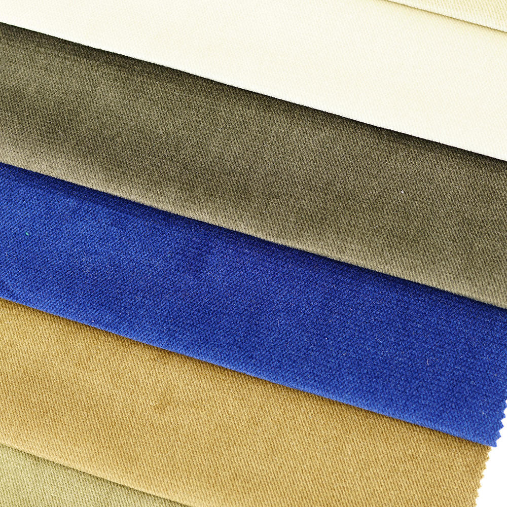 wholesale popular good quality 100% polyester twill pattern plain dyed velvet furniture upholstery fabric