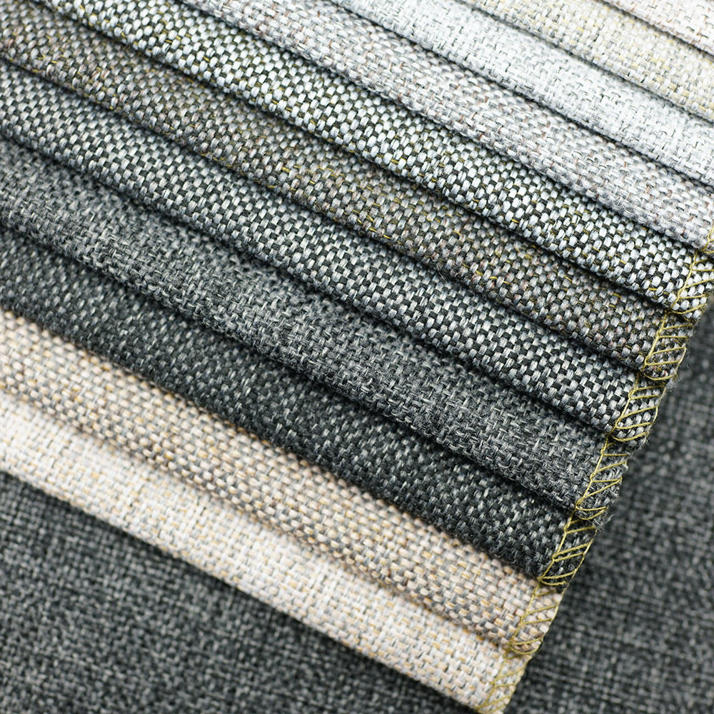 Cheap 100 Polyester Navy Blue Ready Linen Sofa Fabric Textile Roll