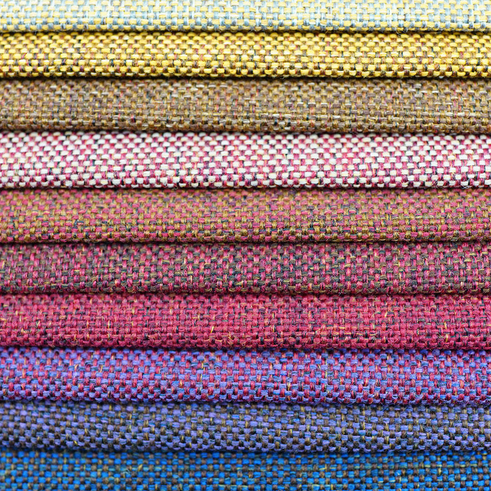 Cheap 100 Polyester Navy Blue Ready Linen Sofa Fabric Textile Roll