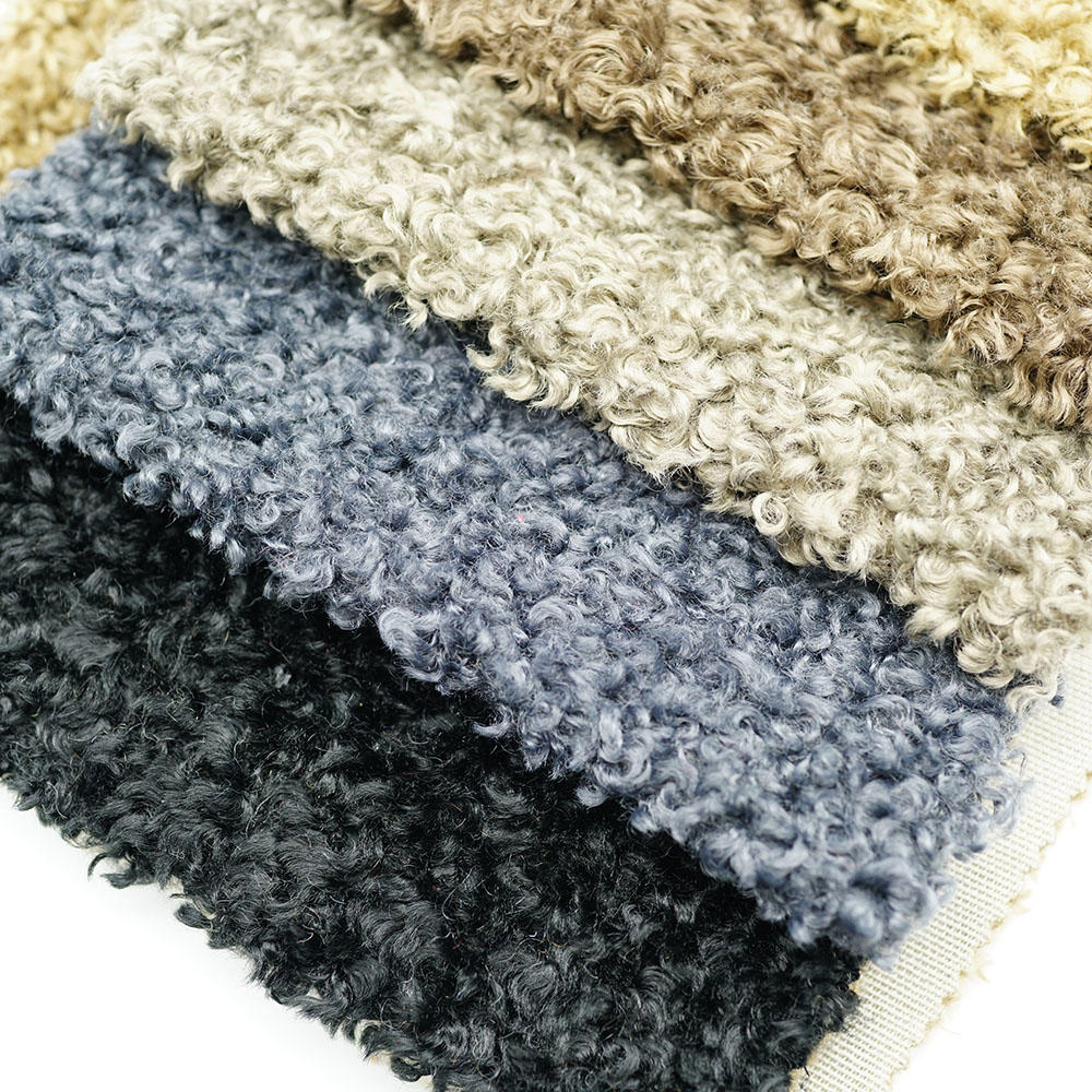 Wholesale High Quality Plain Boucle Teddy Fabric Warm Soft Teddy Sherpa Fabric 100% Polyester Sofa Upholstery Fabric
