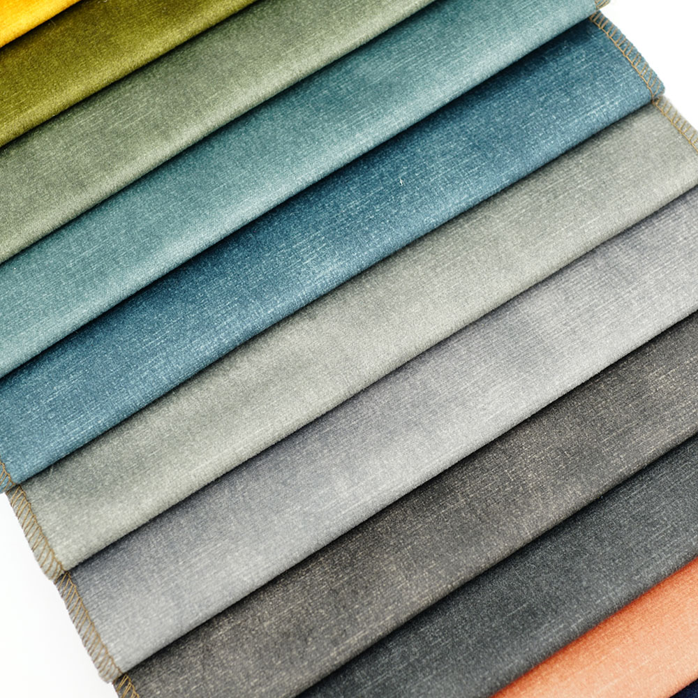 100% Polyester Plain Dyed Holland Velvet Fabric For Upholstery Home Textile Sofa Fabric Products
