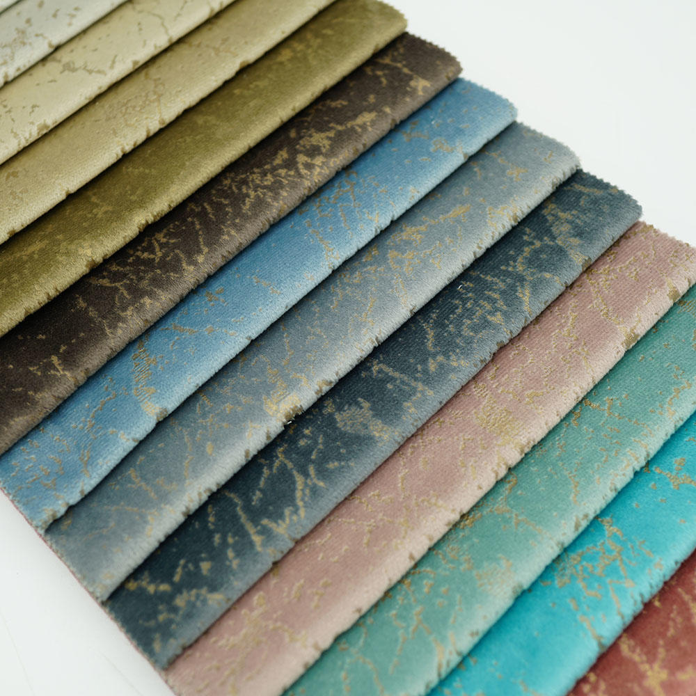 New Fashion Designing Curtain Fabric Bronzing Velvet Fabric For Living Room Upholstery Sofas