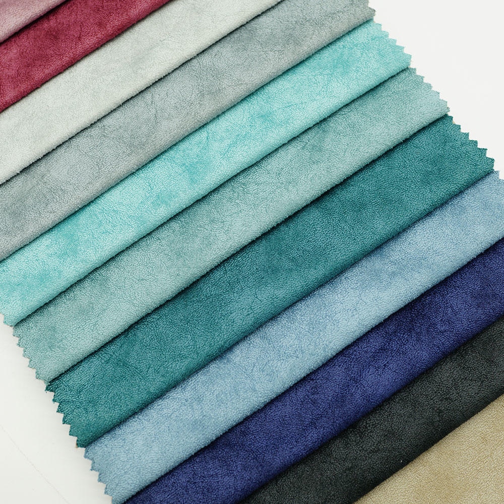 Multi-colors 100% Polyester Holland Velvet Knitted Sofa Fabric For Furniture Textile