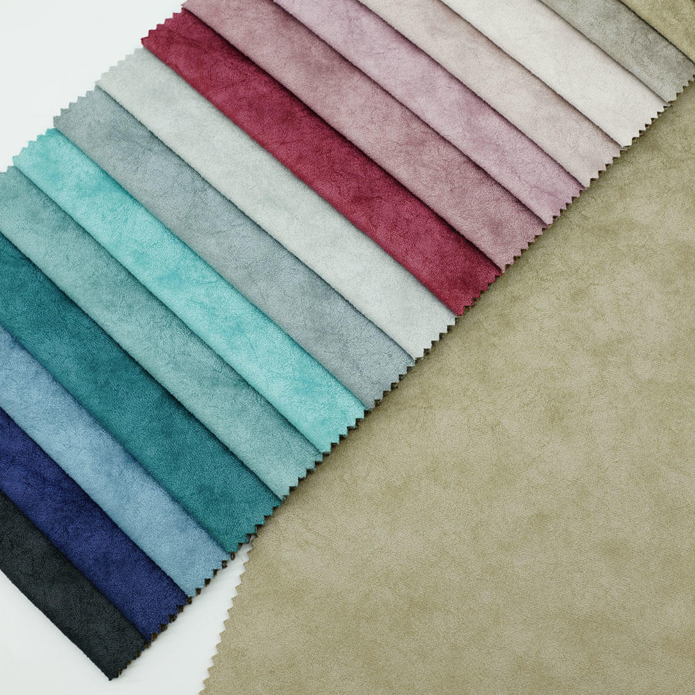 Multi-colors 100% Polyester Holland Velvet Knitted Sofa Fabric For Furniture Textile