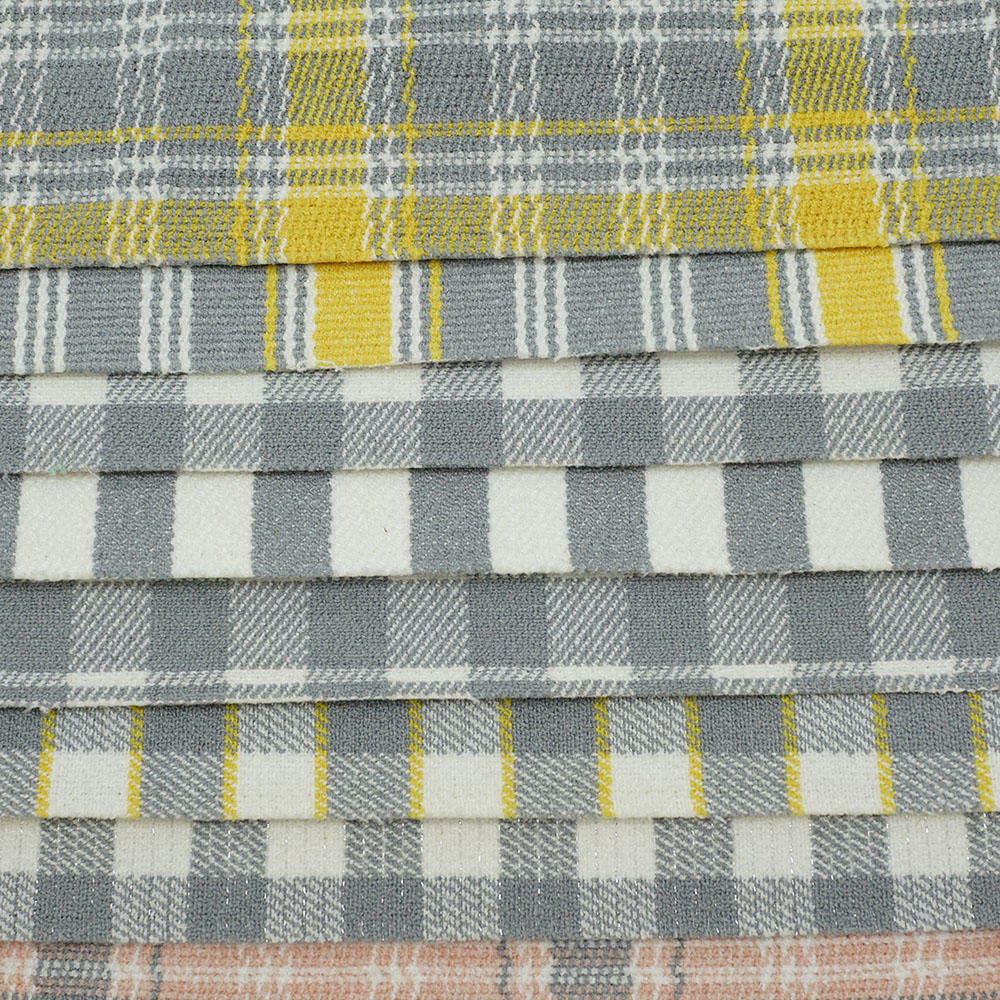 New Linen Cotton Blended Fabrics Plaid Printed Fabric Wholesale For Cushion And Sofa