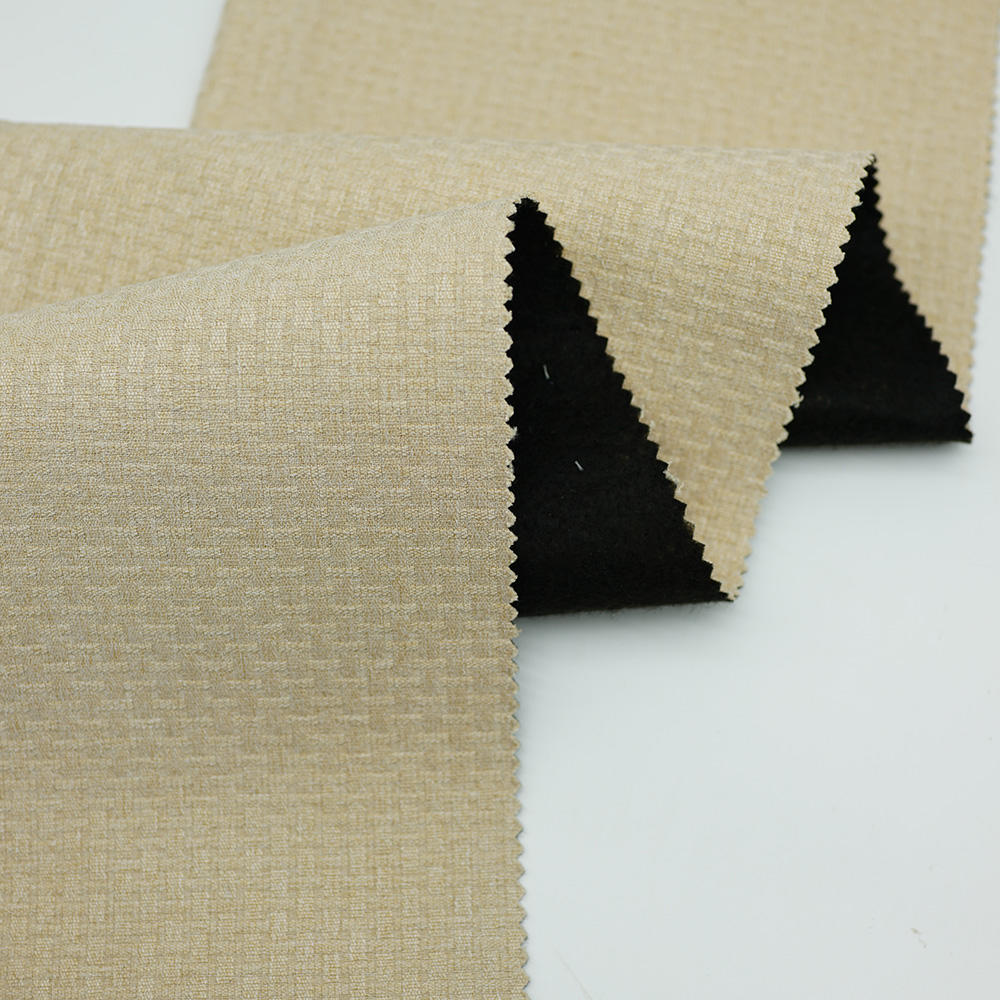 Waterproof Jacquard Look Linen Fabric With Nonwoven 100% Polyester Fabric For Sofa And Cushion
